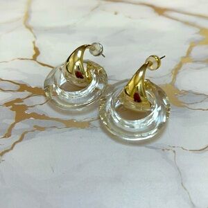 Gorgeous, metal and acrylic loop earrings